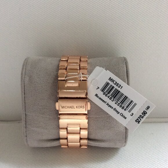 NWT Michael Kors Ritz Pavé Rose Gold-Tone Watch MSRP $365 - Picture 4 of 6